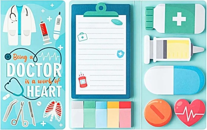 Juego de notas adhesivas temática médica